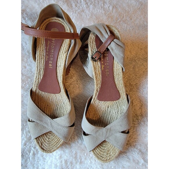 Eric Michael Handmade In Spain Espadrille Wedge Sandals Size 40‎ EU 9 US - Picture 2 of 11